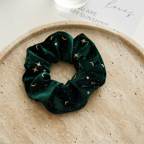 Christmas Scrunchies Hair Ties Velvet Knit Plush Fabric Elastic Festive Holiday Hair Accessories Women Girls
