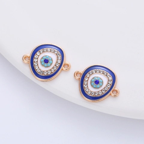 Μενταγιόν Evil Eye Από Κράμα Σμάλτο Σύνδεσμοι Με Στρας DIY Κατασκευή Κοσμημάτων Μποέμ Στιλ Γυναίκες