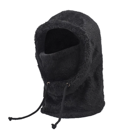 Balaclava Winter Integrated Plush Hat Mask Neck Warmer Windproof Outdoor Cycling Warm Faux Fur Pullover For Unisex
