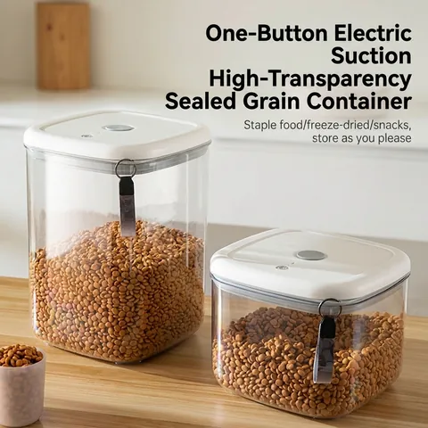Elektrischer Vakuum Tierfutterbehälter PET ABS Silikon Luftdicht Feuchtigkeitsbeständig Behälter USB Wiederaufladbar Smart Transparent