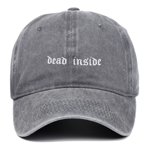 Gorra De Béisbol De Algodón Lavado Bordado Dead Inside Vintage Distressed Ajustable Dad Hat Outdoor Retro Sport