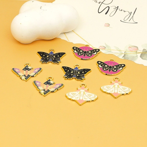 Vlinder Mot Emaille Bedeltjes Zinklegering Mystieke Ster Maan DIY Sieraden Maken Accessoires Vintage Stijl