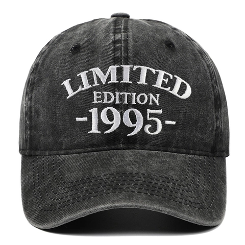 Vintage Washed Cotton Baseball Cap Limited Edition 1995 Embroidery Adjustable Distressed Sun Hat Men Women Casual Outdoor