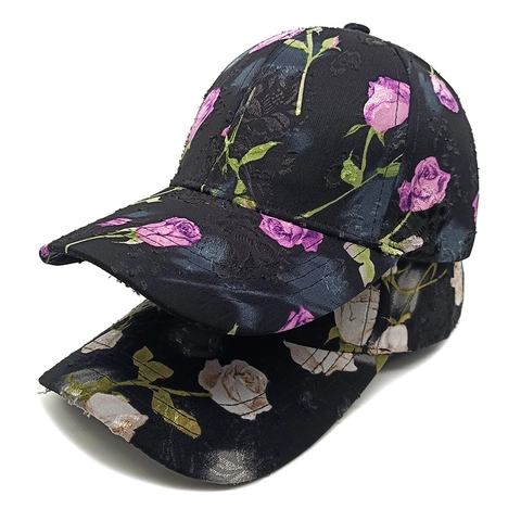 Berretto Da Baseball Stampa Floreale Rosa Vintage Esterno Regolabile Protezione Solare Moda Donna