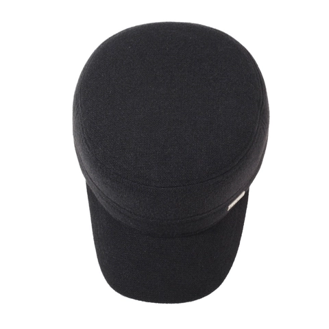 Gorra Plana Para Hombre De Lana Estilo Cadet Con Protección Para Los Oídos Cálida De Invierno Militar Para Ancianos