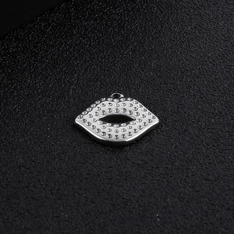 Colgante De Labios De Acero Inoxidable Moda Estilo Hip Hop Textura Punteada Diseño Hueco Accesorio Joyería DIY Charm