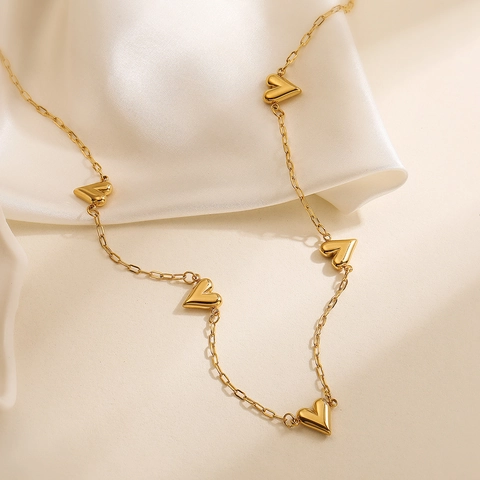 Roestvrijstalen Ketting Verguld Hart Bloem Ster Hangers Minimalisme Trendy Sieraden Dames