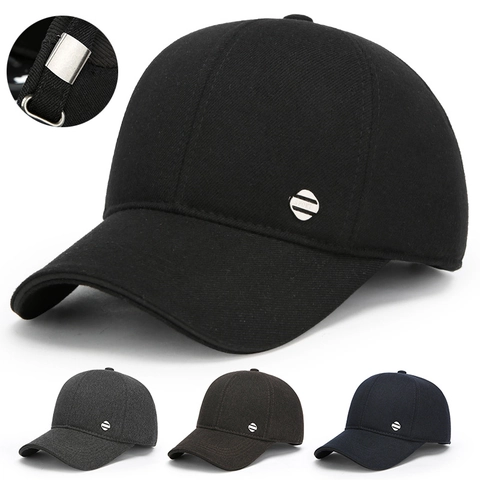 Winter Baseballkappe Für Herren Warmer Wollstoff Mit Ohrenschutz Ohrenklappen Winddicht Outdoor Sport Verstellbar
