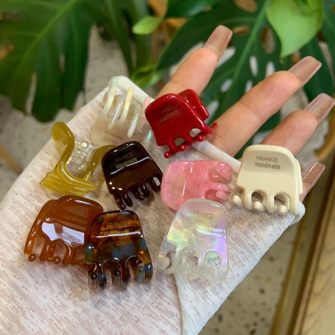 Mini Molletta Per Capelli Acetato Iridescente Tartarugato Stile Francese Fatto A Mano Accessorio Capelli Donna Ragazza