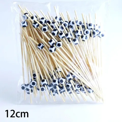 Soccer Bamboo Skewers Football Fruit Picks Disposable Cocktail Sticks For Party Appetizers Desserts Drinks Novelty