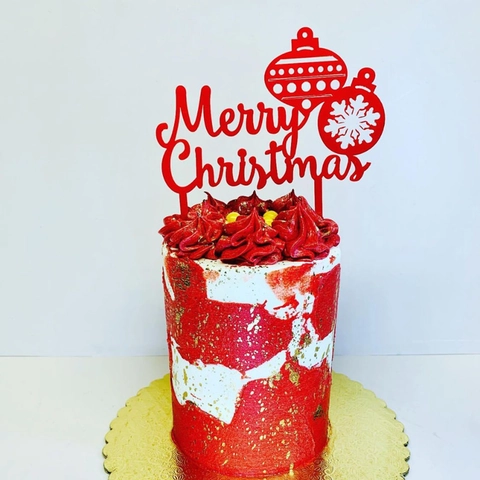 Adorno Para Tarta De Navidad Acrílico Merry Christmas Reno Copo De Nieve Decoración De Fiesta Repostería Postre