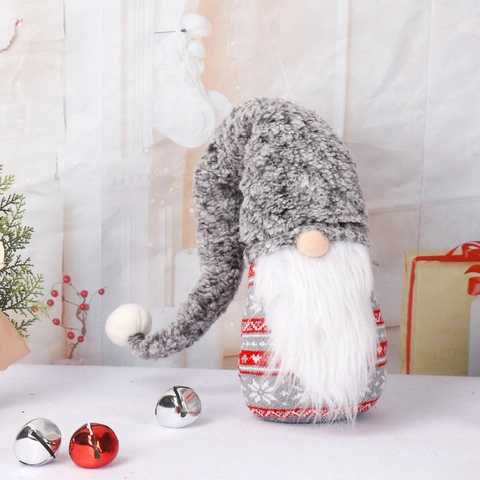 Gnomo De Navidad Tomte Sueco Muñeca De Peluche Gonk Sin Rostro Con Gorro Largo De Punto Y Barba De Piel Sintética