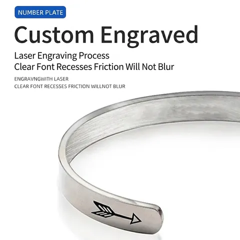 Inspirational Stainless Steel Cuff Bracelet Open Bangle Minimalist Fashion Jewelry For Men And Women