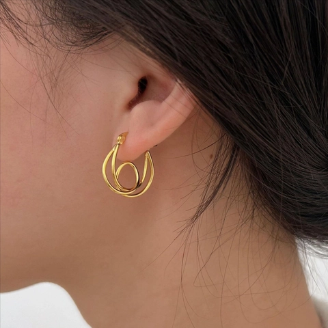 Orecchini A Lobo Con Nodo In Argento Sterling 925 Stile Coreano Minimalista Linea Multistrato Intrecciata Gioielli Per Donna