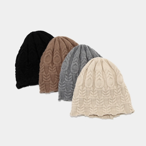 Berretto In Maglia Trecce Acrilico Retro Stile Giapponese Morbido Caldo Inverno Esterno Versatile Per Uomini Donne