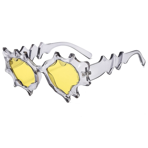 Lunettes De Soleil Irrégulières En Forme De Flamme Monture PC Lentille AC Punk Y2K Hip Hop Pour Fête Streetwear Unisex