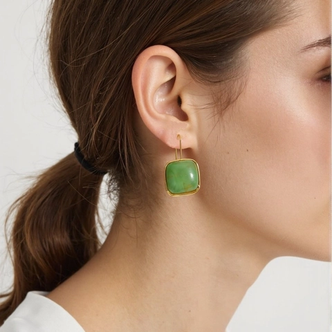 Pendientes De Gancho De Resina Cuadrados Vintage Con Ganchos De Acero Inoxidable Textura Marmoleada Geométrica Joyas De Moda Para Mujeres