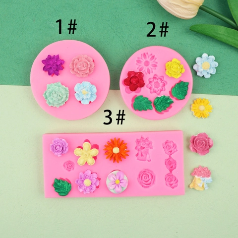 Bloem Siliconen Vorm Roos Zonnebloem Blad Vorm Fondant Taart Decoratie DIY Klei Knutselen Tool Flexibele Bakvorm