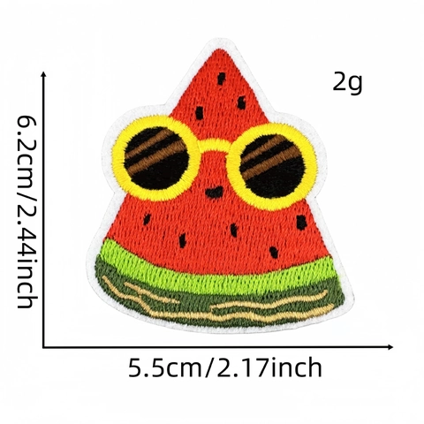 Toppe Ricamate Anguria Cartone Animato Applique In Tessuto Termoadesive Per Vestiti Borse Riparazione Decorazione Stile Frutta Carina
