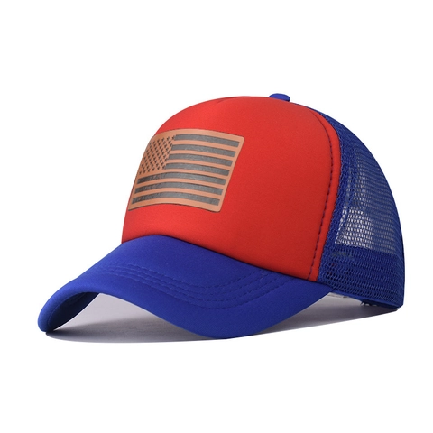 Cappello Trucker Con Patch Bandiera Americana Mesh Traspirante Baseball Regolabile Retro Sport All Aperto Per Uomo Donna
