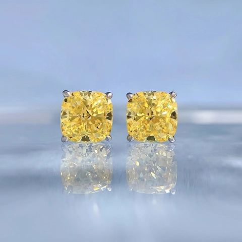 Orecchini A Perno Con Pietre Preziose Taglio Cushion Con Perno In Argento Sterling 925 Gioielli Minimalisti Di Moda