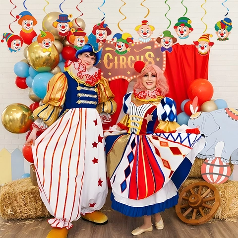Decorazioni Appese A Spirale Tema Pagliaccio Carnevale Colorato Celebrazione Compleanno Ornamenti Da Soffitto Cartone E PVC