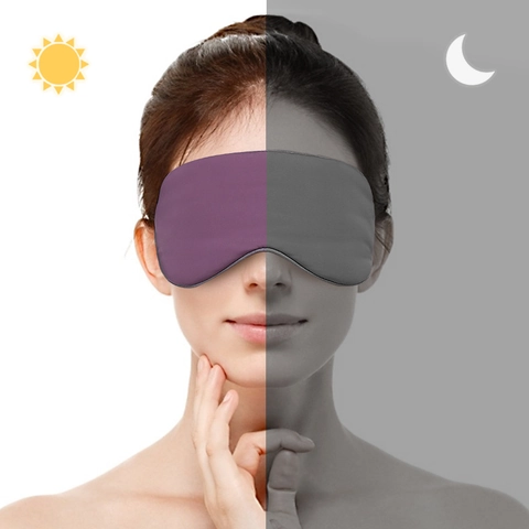 Reversible Sleep Mask Warm And Cool Ice Satin Sense Blackout Eye Cover Adjustable Strap Breathable For Travel Office Nap