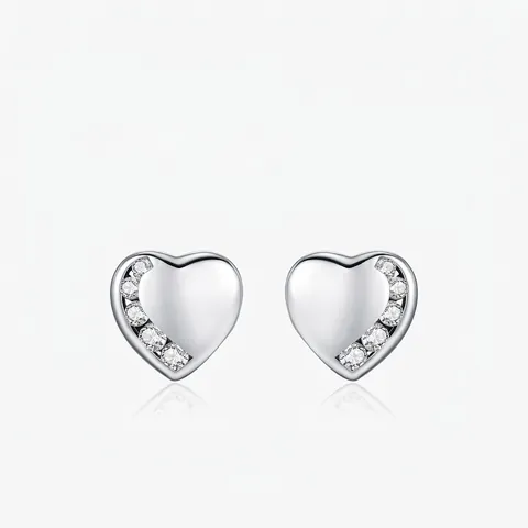 Orecchini A Lobo Cuore Argento Sterling 925 Zirconia Asimmetrico Lucidato Dolce Elegante Gioielli Per Donne