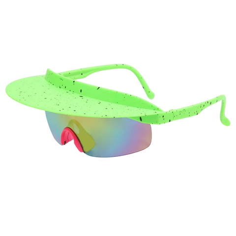 Futuristic Visor Sports Sunglasses Integrated Hat Brim UV400 Cycling Eyewear For Outdoor Activities PC Frame Unisex
