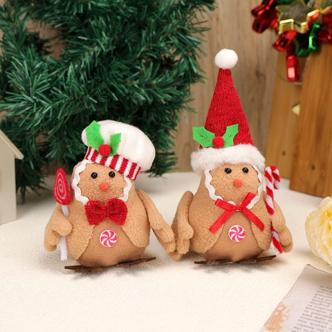 Χριστουγεννιάτικα Διακοσμητικά Πουλιά Gingerbread Βελούδινα Τσόχινα Πουλιά Για Χριστουγεννιάτικο Δέντρο Σπίτι Διακόσμηση