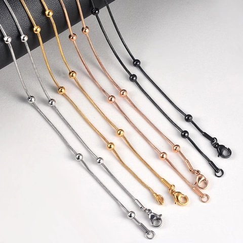 Edelstahl Schlangenknochen Kette Halskette Mit Runden Perlen Mode Einfache Schlüsselbein Schmuck Für Damen