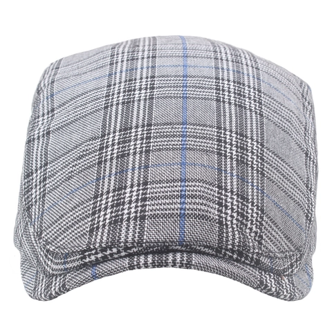 Britse Retro Geruite Flat Cap Voor Heren Polyester Katoen Mix Verstelbare Gesp Newsboy Gatsby Hoed Klassieke Stijl