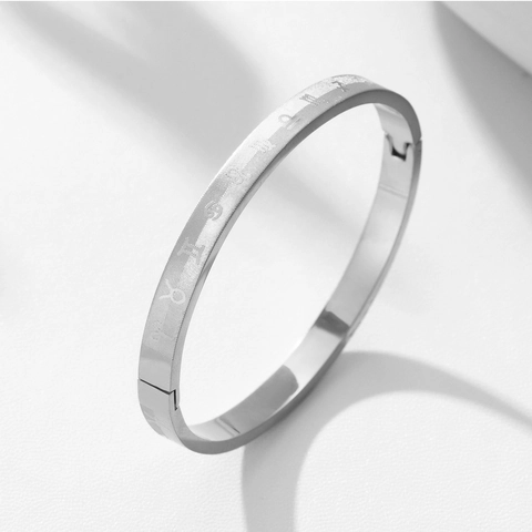 Brazalete Vintage de Acero Inoxidable Con Signos del Zodiaco Para Hombres y Mujeres Símbolo Astrológico Joyería Regalo