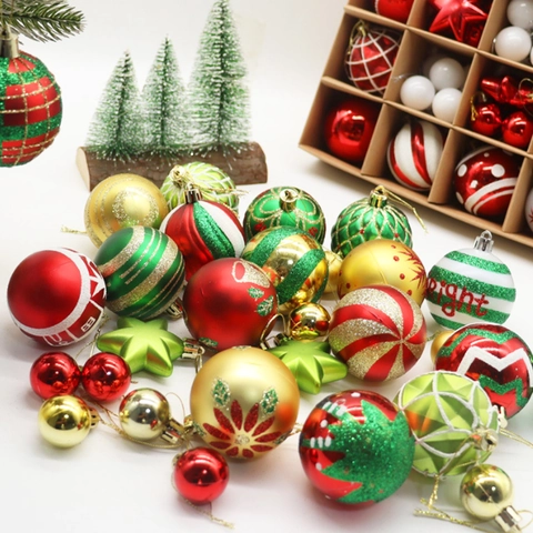 Palline Di Natale Infrangibili Ornamenti In Plastica Galvanizzata Dipinti A Mano Motivi Misti Decorazioni Festive Da Appendere