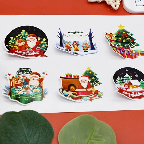 Adesivi Natalizi Babbo Natale Renna Albero Etichette Decorative Per Confezioni Regalo Scrapbooking Festa Di Vacanza