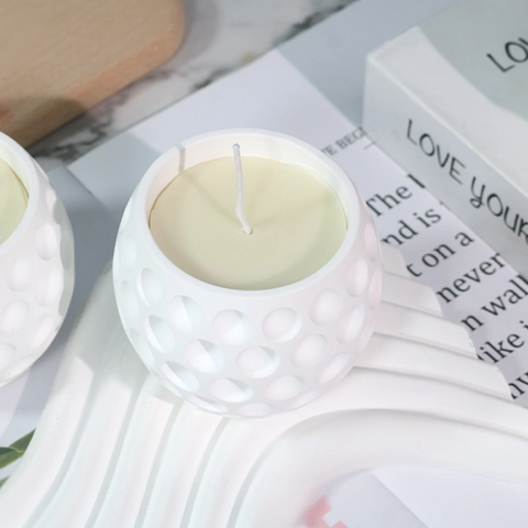 Siliconen Mal Voor Aromatherapie Kaars Cup Pot Golfbal Textuur Flexibel DIY Knutselen Gips Hars Gieten