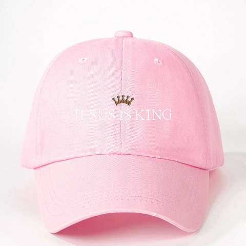 Jesus Is King Baseball Kappe Krone Buchstaben Druck Polyester Verstellbar Sonnenschutz Lässig Outdoor Papa Hut