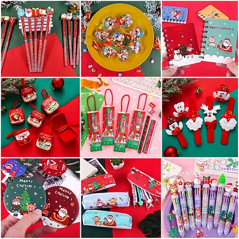 Papelería De Navidad Regalos De Fiesta Dibujos Animados Papá Noel Reno Novedad Para Niños Premios