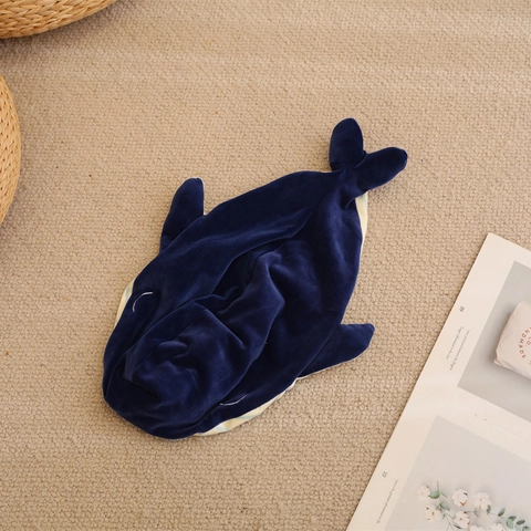 Cute Blue Whale Plush Toy Skin Semi-Finished Stuffed Animal Shell For DIY Filling Soft Pillow Case For Kids Home Decor Gift