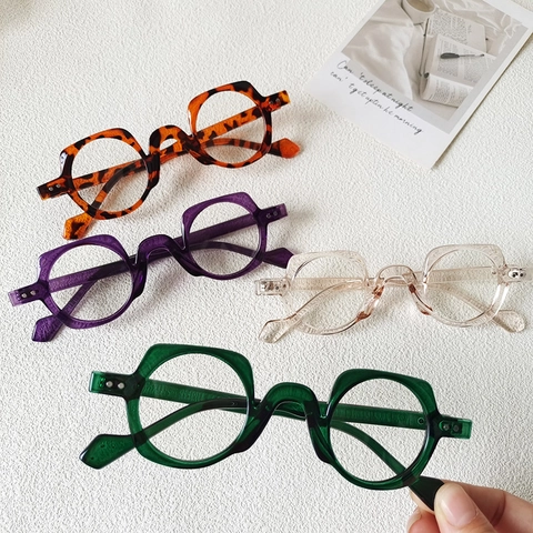Montature Per Occhiali Da Vista Quadrati Irregolari Retro Plastica Metallo Protezione Luce Blu Occhiali Moda Uomo Donna