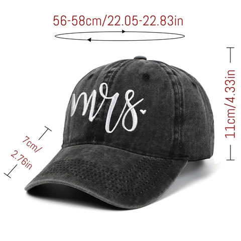 Washed Cotton Baseball Caps Mr And Mrs Embroidery Vintage Distressed Dad Hats Adjustable Casual For Men And Women
