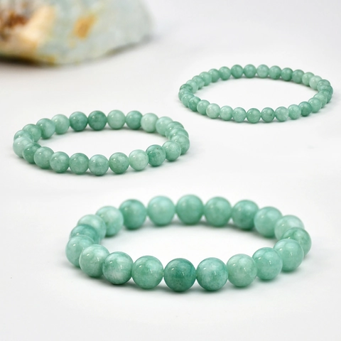 Natürliche Grüne Jade Stein Runde Perlen Armband Für Frauen Vintage Elegante Literarischen Stil Dehnbare Schmuck Zubehör