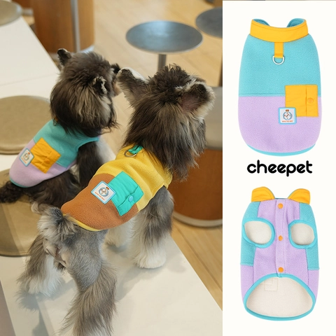 Gilet In Pile Per Cani Cappotto Caldo Per Animali Con Anello A D Per Passeggiate All Aperto Cani Piccoli Medi