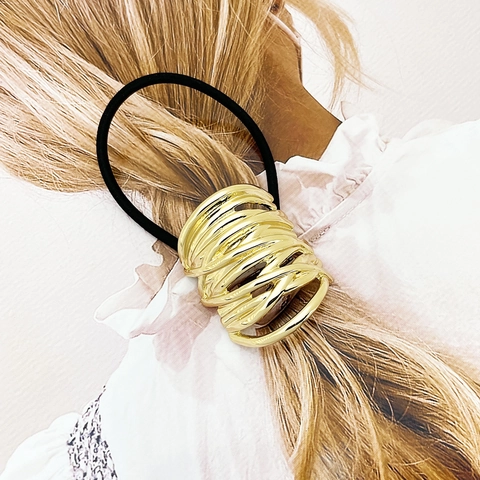Minimalistische Legierung Metall Hohl Haar Gummis Elastische Pferdeschwanz Halter Für Frauen Japanischen Stil Haar Seil