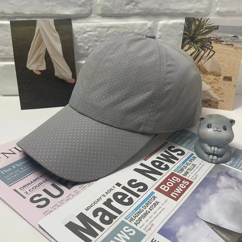 Unisex Quick Dry Baseball Cap Breathable Mesh Sun Hat Adjustable Solid Color Outdoor Sports Running Peaked Cap For Men Women