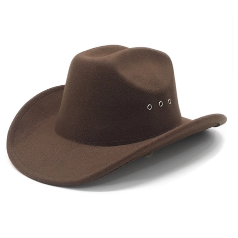 Cappello Da Cowboy Occidentale Tesa Larga Traspirante Feltro Fedora Jazz Protezione Solare Outdoor Unisex Stile Retrò