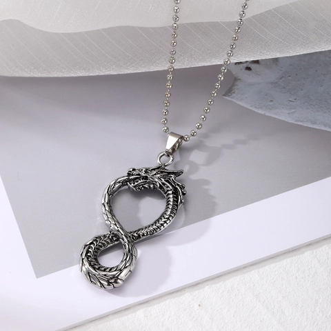 Vintage Draak Hanger Ketting Legering Antiek Zilver Punk Hip Hop Streetwear Trui Ketting Unisex