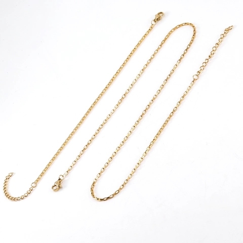 Box Kette Halskette Und Armband Schmuck 18K Vergoldeter Edelstahl Minimalistisches Modeaccessoire Für Damen Herren