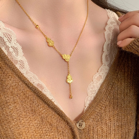 Collana Con Pendente A Zucca Rame Placcato Oro 18K Filigrana Svuotata Vintage Elegante Gioielli Da Catenina Per Claviccola Da Donna