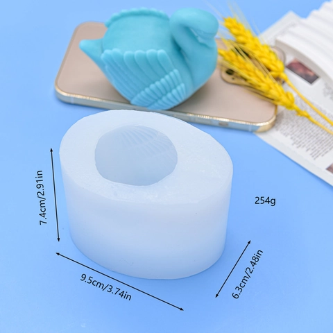 Swan Shape Silicone Mold DIY Fondant Chocolate Cake Baking Tool Handmade Soap Candle Making Resin Craft Feather Texture